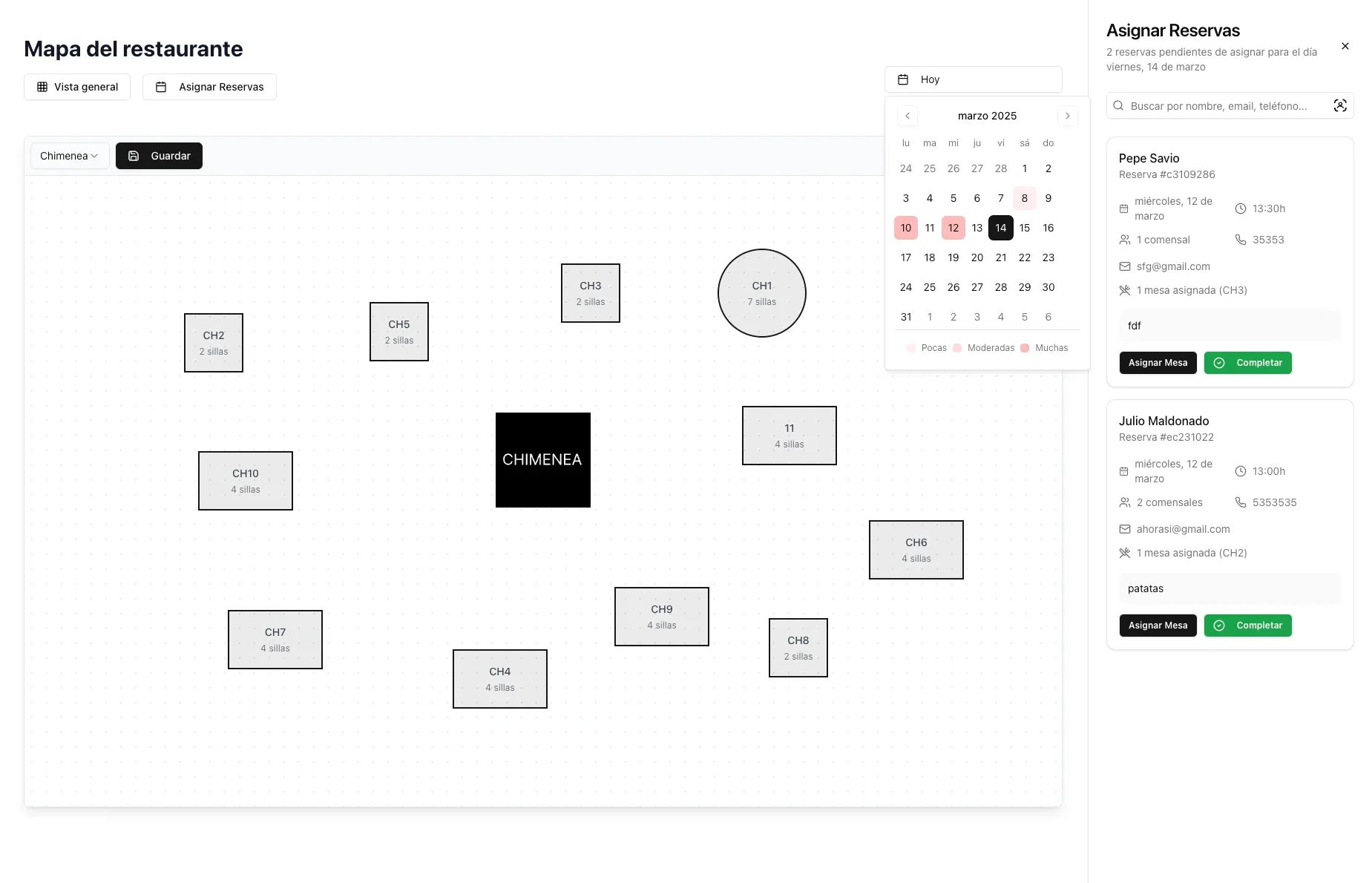Sistema de Reservas Restaurante
